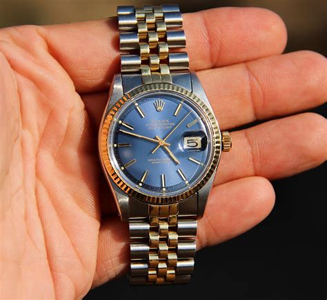 rolex 1601 datejust blue dial|vintage Rolex Datejust 1601.